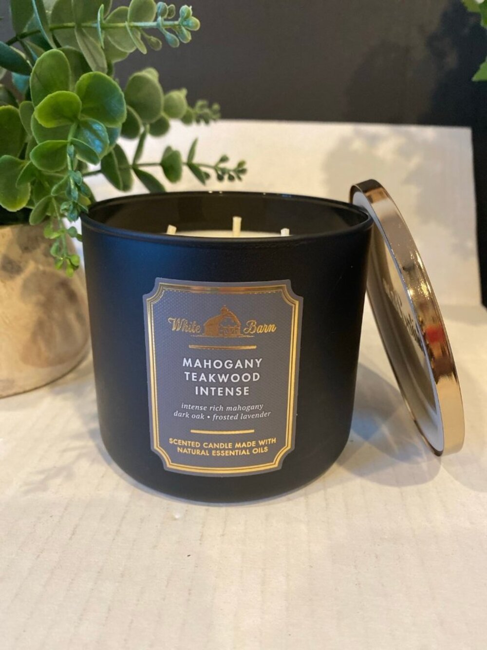 “Mahogany Teakwood Intense” Bath & Body Works New 3 Wick Candle